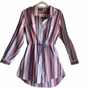 JAPNA White Stripe Shirt Dress Tunic - Size L